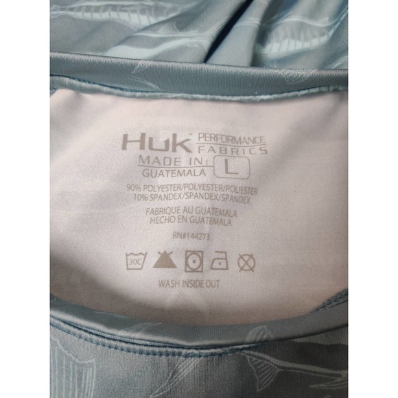 (V) HUK Performance Fishing PATTERN Long Sleeve Hoodie - Men’s LARGE - Picture 9 of 9